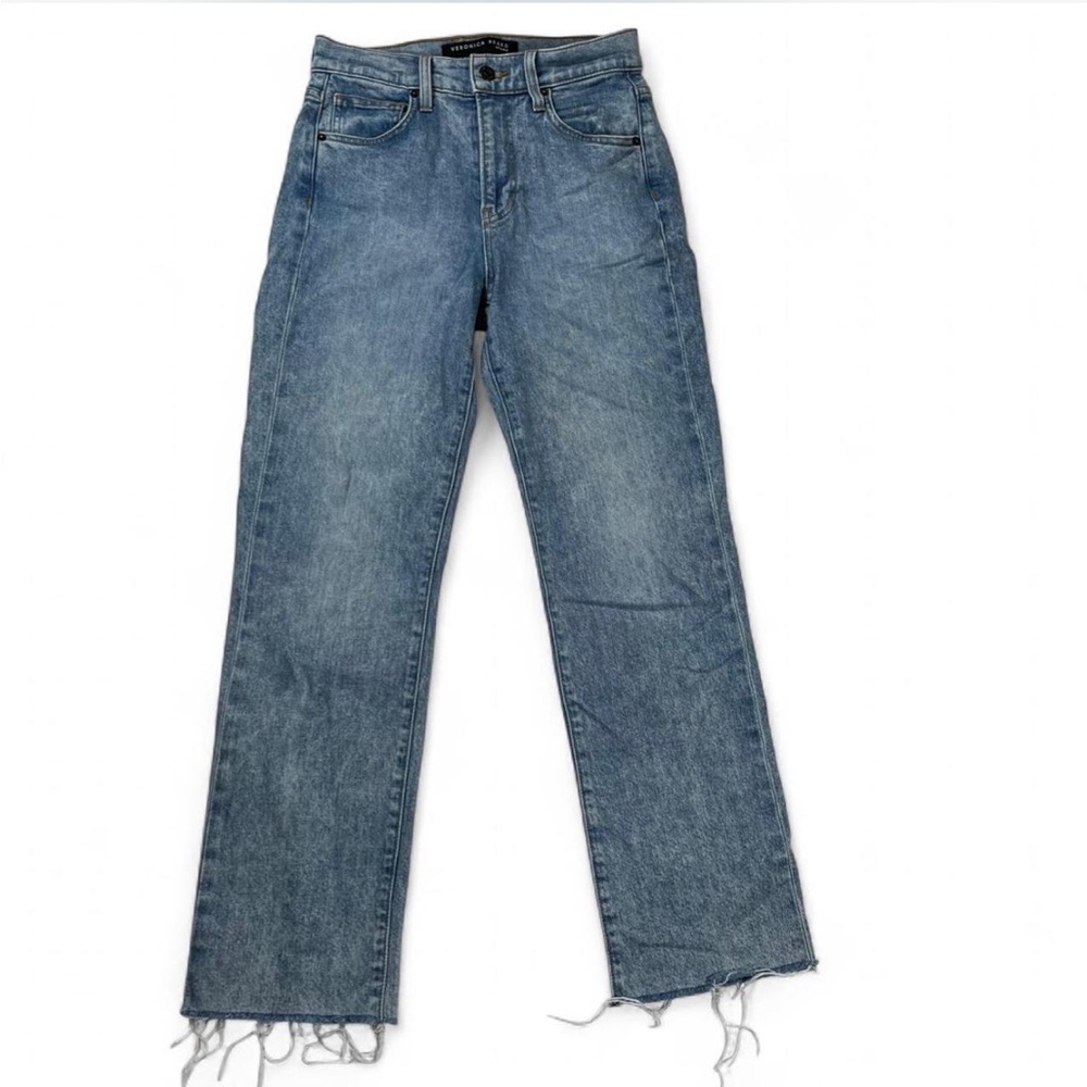 Veronica Beard Womens Joey Straight Leg High Rise Jeans Light Wash Size 24